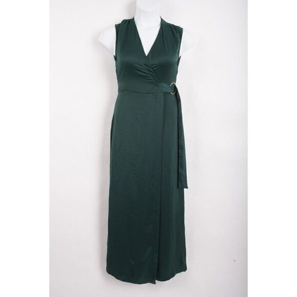 Zara Womens Satin Effect Jumpsuit M Green 1971/171 NWT - Picture 1 of 5